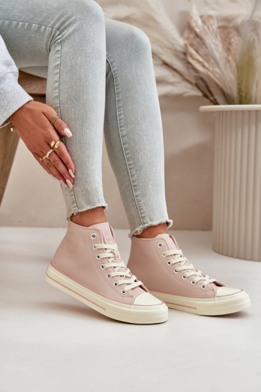 Dámské Tenisky Zateplené Z Eko Kůže Růžové Big Star OO274933 Dámské Tenisky Zateplené Z Eko Kůže Růžové Big Star OO274933