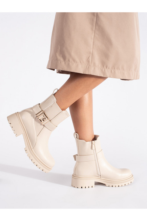 Dámské klasické kotníkové boty s ozdobným páskem Dámské klasické kotníkové boty s ozdobným páskem