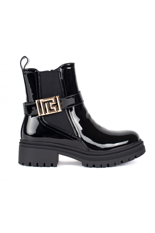 Lakované dámské černé štibletky