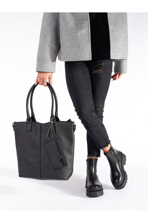 Černé dámské štibletky na platformě