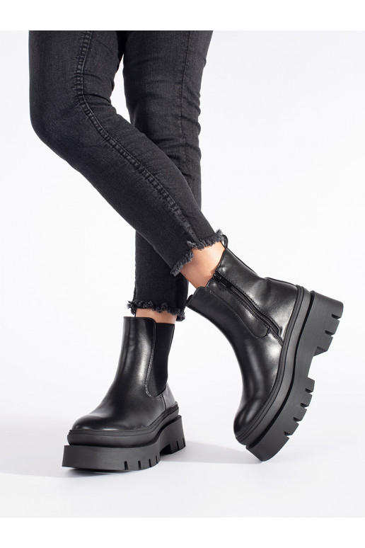 Černé dámské štibletky na platformě