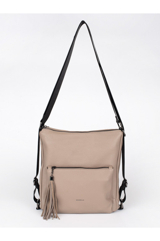 Béžová dámská taška typu batoh s třásněmi