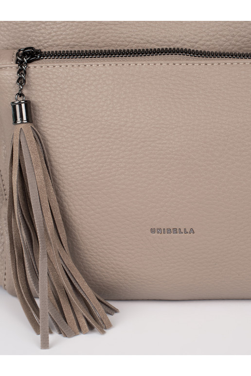 Béžová dámská taška typu batoh s třásněmi