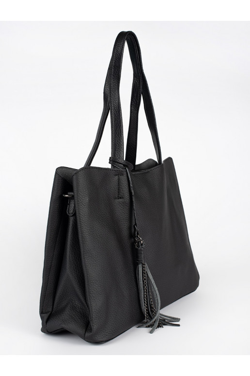 Černá velká kabelka s třásněmi