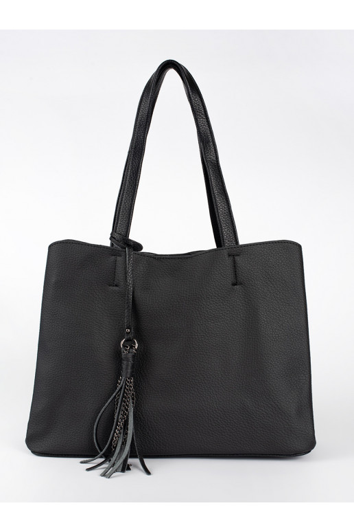Černá velká kabelka s třásněmi