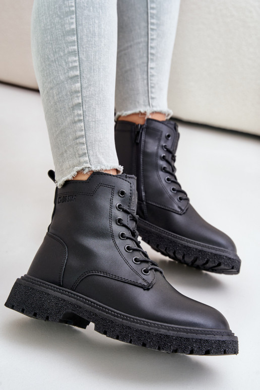 Zateplené botky workery dámské OO274A126 černé Zateplené botky workery dámské OO274A126 černé