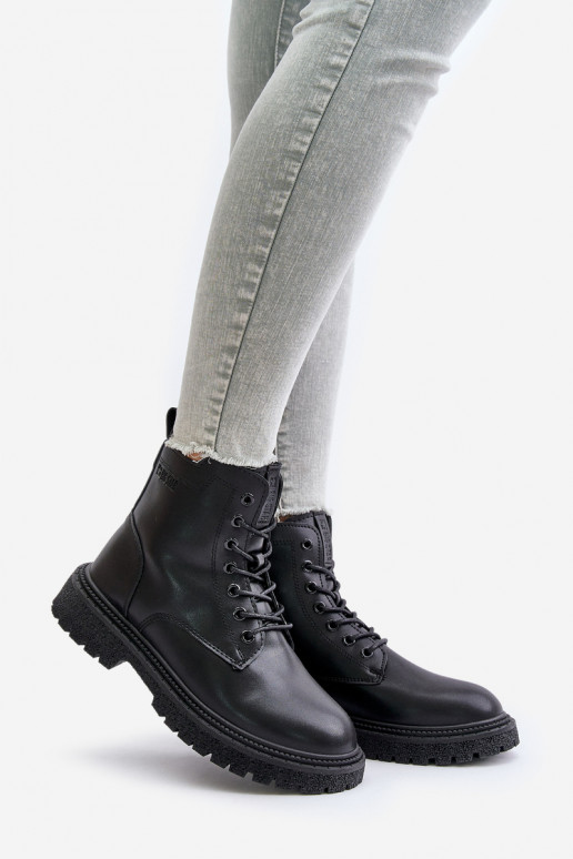 Zateplené botky workery dámské OO274A126 černé Zateplené botky workery dámské OO274A126 černé