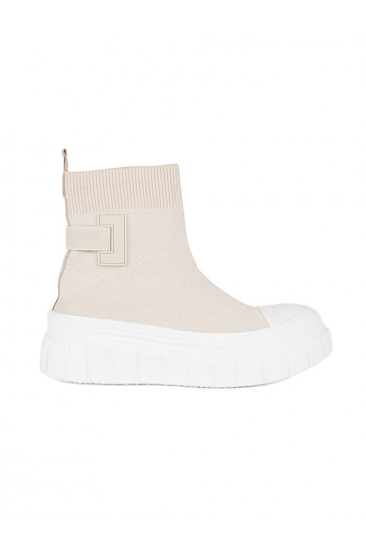 Světle béžové tenisky na vysoké platformě