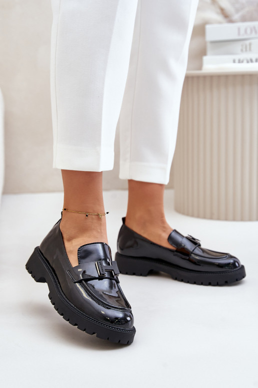 Lakované Dámské Mokasíny Vinceza 62187 Černé Lakované Dámské Mokasíny Vinceza 62187 Černé