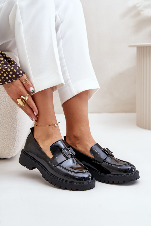 Lakované Dámské Mokasíny Vinceza 62187 Černé Lakované Dámské Mokasíny Vinceza 62187 Černé