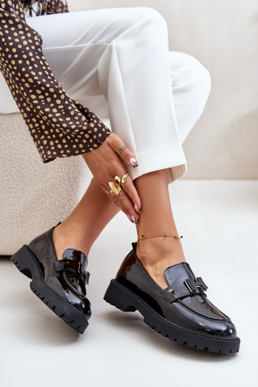 Lakované Dámské Mokasíny Vinceza 62187 Černé Lakované Dámské Mokasíny Vinceza 62187 Černé