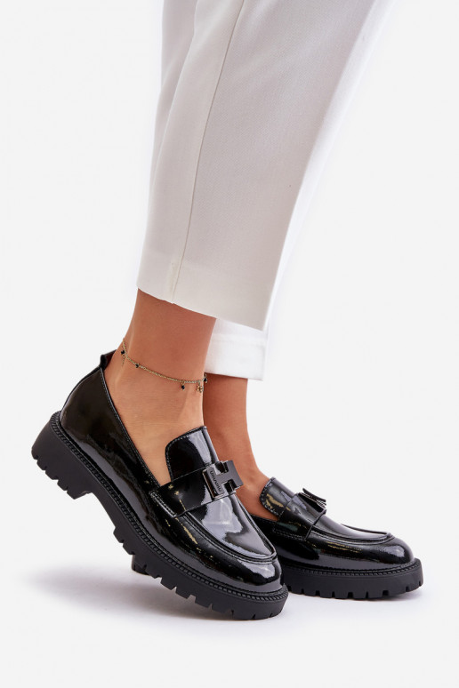 Lakované Dámské Mokasíny Vinceza 62187 Černé Lakované Dámské Mokasíny Vinceza 62187 Černé