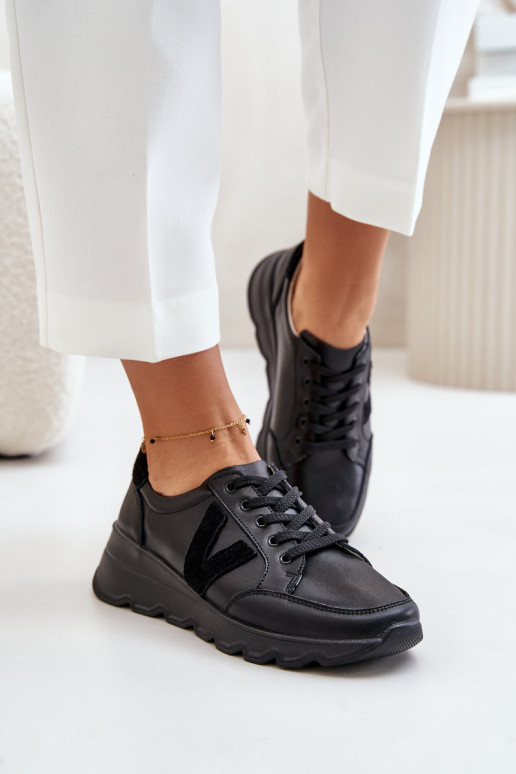 Dámské Kožené Sportovní Boty Vinceza 7918 Černé Dámské Kožené Sportovní Boty Vinceza 7918 Černé