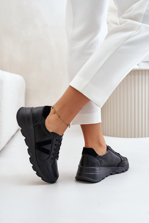 Dámské Kožené Sportovní Boty Vinceza 7918 Černé Dámské Kožené Sportovní Boty Vinceza 7918 Černé