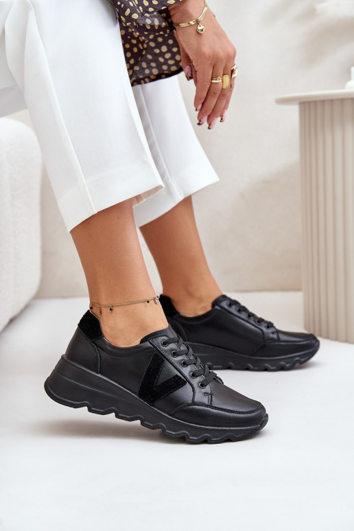 Dámské Kožené Sportovní Boty Vinceza 7918 Černé Dámské Kožené Sportovní Boty Vinceza 7918 Černé