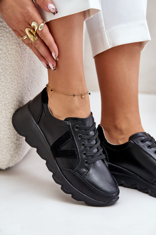 Dámské Kožené Sportovní Boty Vinceza 7918 Černé Dámské Kožené Sportovní Boty Vinceza 7918 Černé