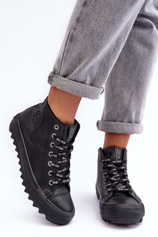 Dámské Tenisky Big Star Vysoké Zateplené Černé EE274110 Dámské Tenisky Big Star Vysoké Zateplené Černé EE274110