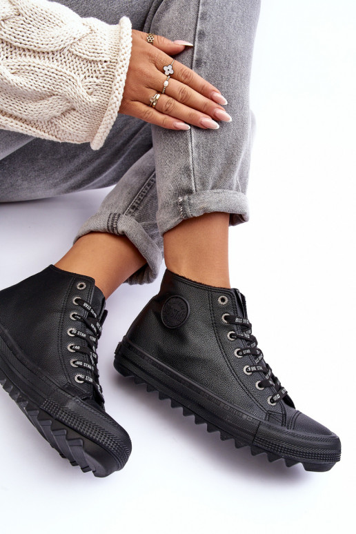 Dámské Tenisky Big Star Vysoké Zateplené Černé EE274110 Dámské Tenisky Big Star Vysoké Zateplené Černé EE274110