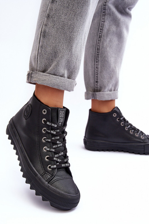 Dámské Tenisky Big Star Vysoké Zateplené Černé EE274110 Dámské Tenisky Big Star Vysoké Zateplené Černé EE274110