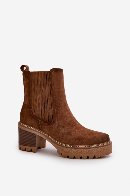 Dámské Boty Na Podpatku Z Eko Semiše Zateplené Hnědé Nevitas Dámské Boty Na Podpatku Z Eko Semiše Zateplené Hnědé Nevitas