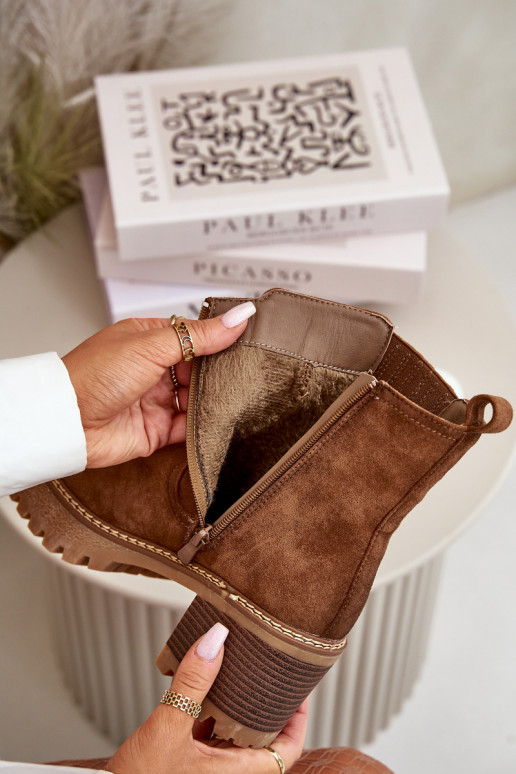 Dámské Boty Na Podpatku Z Eko Semiše Zateplené Hnědé Nevitas Dámské Boty Na Podpatku Z Eko Semiše Zateplené Hnědé Nevitas