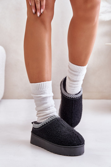 Dámské Sněhule Na Platformě S Vyšíváním Černé Tirissa 2