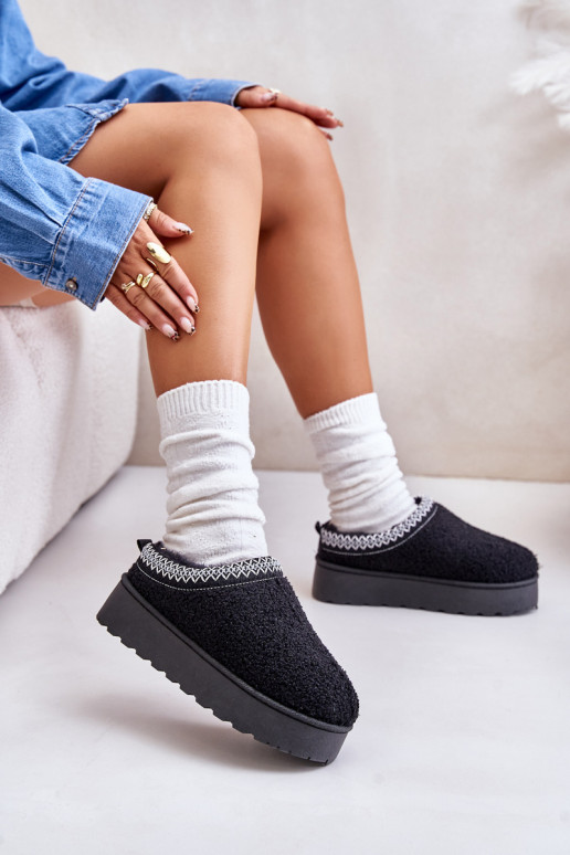 Dámské Sněhule Na Platformě S Vyšíváním Černé Tirissa Dámské Sněhule Na Platformě S Vyšíváním Černé Tirissa