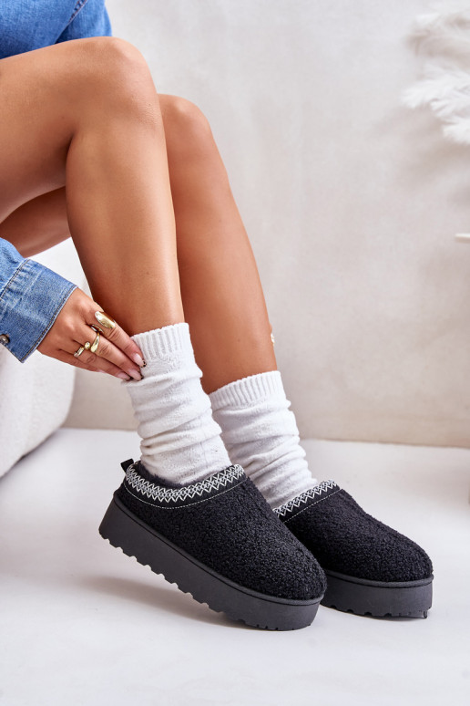 Dámské Sněhule Na Platformě S Vyšíváním Černé Tirissa Dámské Sněhule Na Platformě S Vyšíváním Černé Tirissa