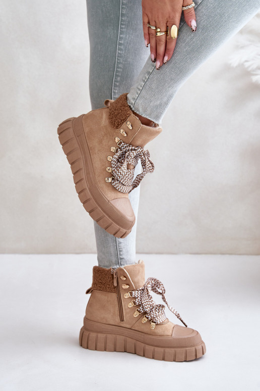 Dámské Zateplené Boty Trapery Na Platformě Hnědé Alcyhen Dámské Zateplené Boty Trapery Na Platformě Hnědé Alcyhen