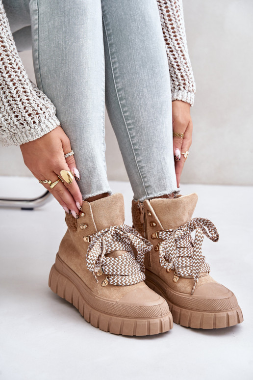 Dámské Zateplené Boty Trapery Na Platformě Hnědé Alcyhen Dámské Zateplené Boty Trapery Na Platformě Hnědé Alcyhen