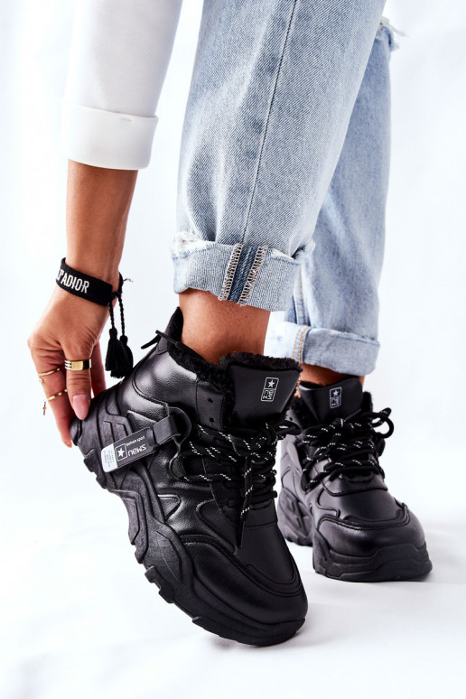 Dámské zateplené Sneakersy Černé Kaphia Dámské zateplené Sneakersy Černé Kaphia