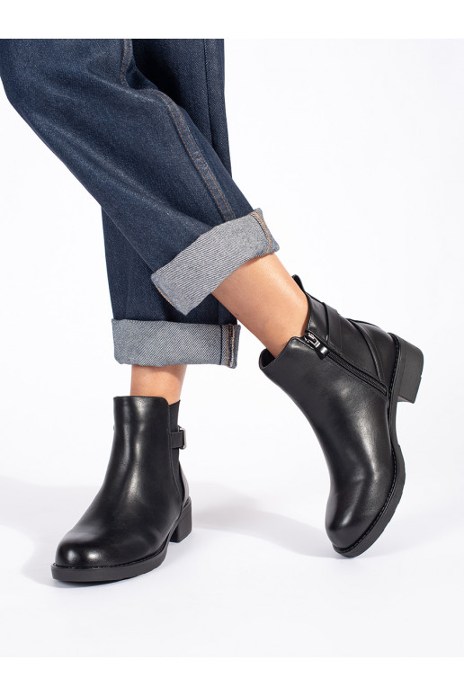 Černé dámské štibletky na nízkém podpatku