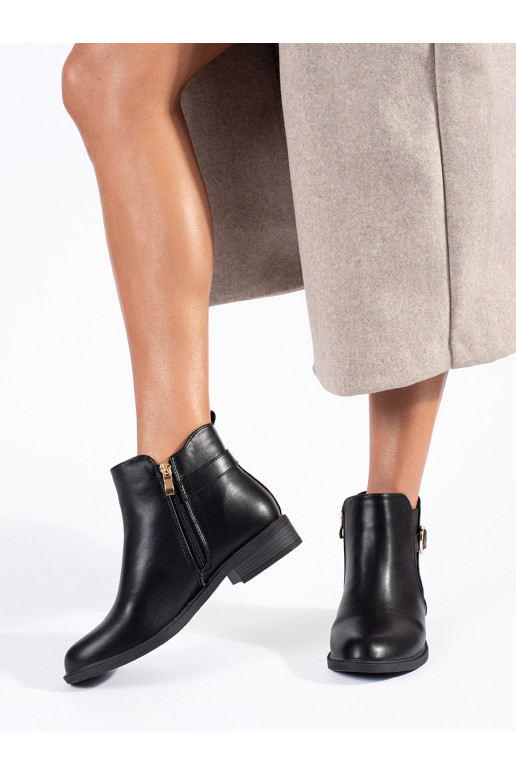 Černé dámské štibletky se zlatými prvky