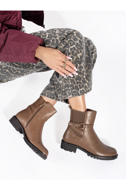 Hnědé vyšší kotníkové dámské boty