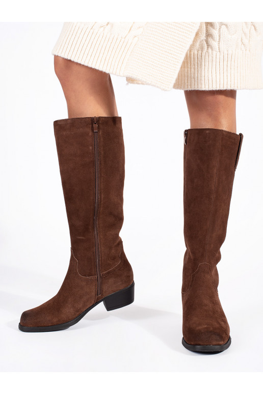 Hnědé zateplené dámské kozačky Sergio Leone