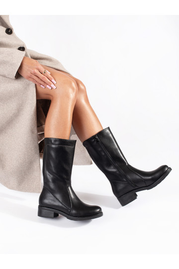 Černé dámské kožené oficírky Sergio Leone 2