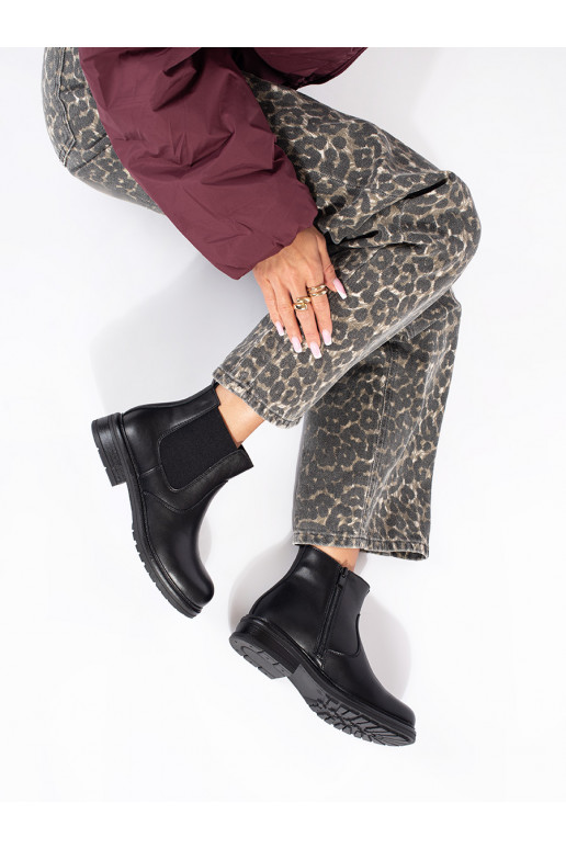 Černé dámské štibletky z přírodní kůže Sergio Leone