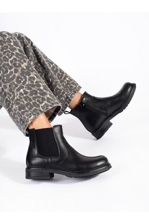 Černé dámské štibletky z přírodní kůže Sergio Leone