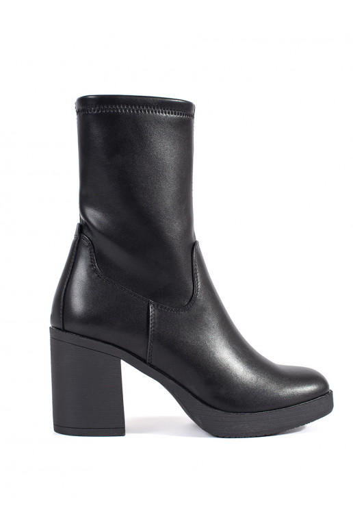 Černé dámské nízké kozačky na sloupkovém podpatku Sergio Leone Černé dámské nízké kozačky na sloupkovém podpatku Sergio Leone