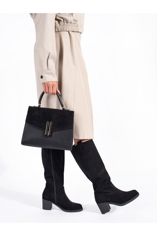 Ažurové semišové oficírky