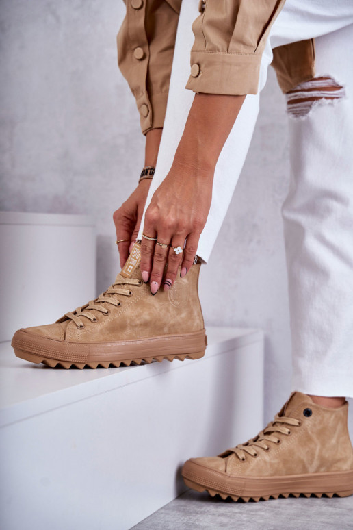 Dámské Tenisky Big Star Vysoké Zateplené Camel GG274072