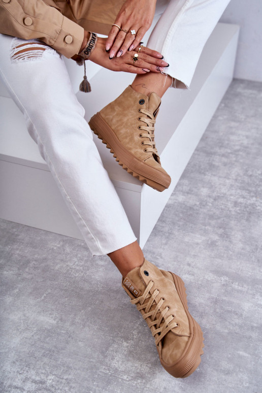 Dámské Tenisky Big Star Vysoké Zateplené Camel GG274072