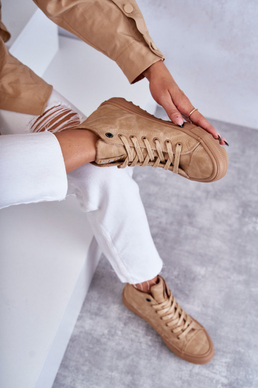 Dámské Tenisky Big Star Vysoké Zateplené Camel GG274072