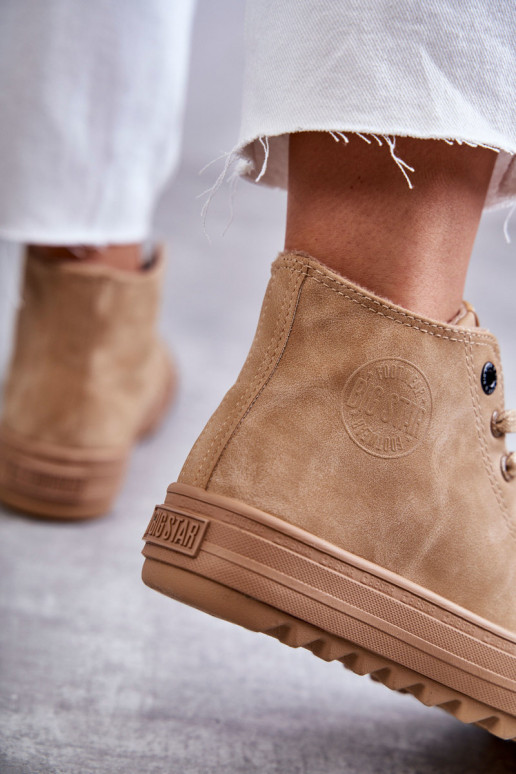 Dámské Tenisky Big Star Vysoké Zateplené Camel GG274072