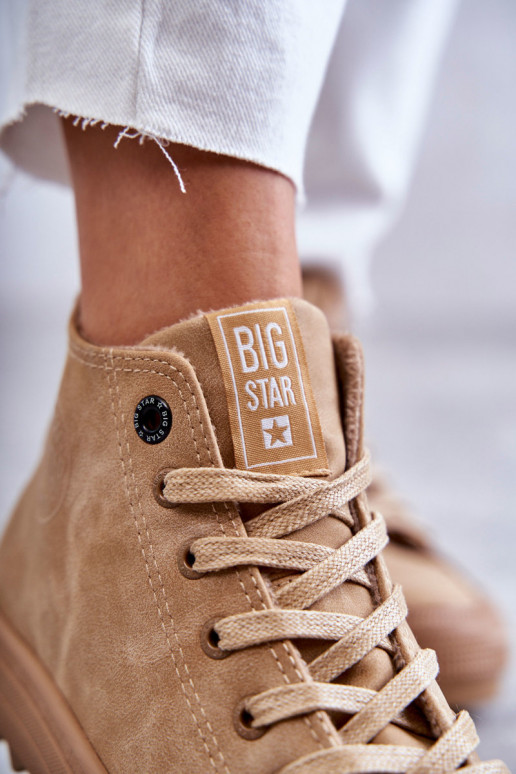 Dámské Tenisky Big Star Vysoké Zateplené Camel GG274072