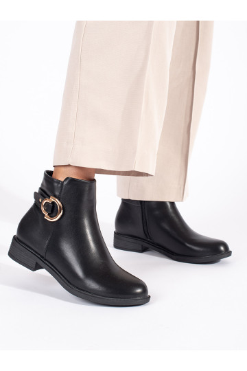 Černé klasické dámské kotníkové boty 2