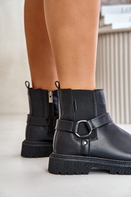 Kotníkové Boty Zateplené Na Zip Big Star OO274A128 Černé Kotníkové Boty Zateplené Na Zip Big Star OO274A128 Černé