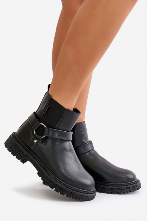 Kotníkové Boty Zateplené Na Zip Big Star OO274A128 Černé Kotníkové Boty Zateplené Na Zip Big Star OO274A128 Černé
