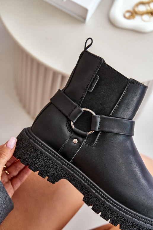 Kotníkové Boty Zateplené Na Zip Big Star OO274A128 Černé Kotníkové Boty Zateplené Na Zip Big Star OO274A128 Černé