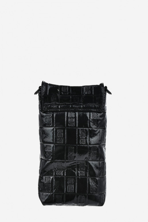 Eko Kožená Lakovaná Kabelka Taštička Big Star OO574144 Černá